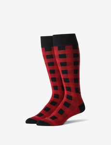Buffalo Plaid Stay-Up Dress Sock